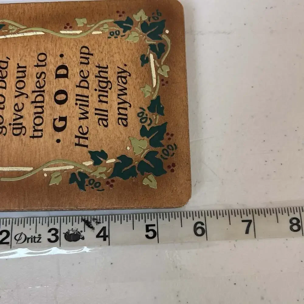 VTG God “Before You Go To Bed” Wooden Plaque Sign Christian Poem Painted Ivy